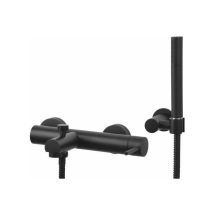 Gattoni Rubinetteria - Mezclador de baño externo negro mate Gattoni Easy 2201/22NO Negro mate - Con set de ducha