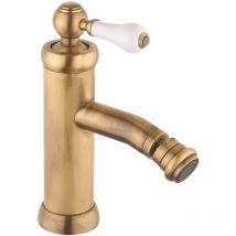 Piralla - Mezclador de bidé color bronce antiguo con palanca blanca Como 0TOF3092A21 Bronce