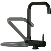 Pollini Acqua Design - Mezclador de cocina con caño abatible en negro mate Pollini low MXKWAV003NO Negro mate