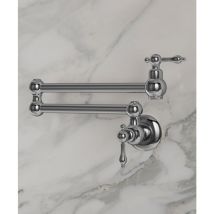 Lookshop - Grifo de cocina mural escamoteable con dos manetas y dos articulaciones giratorias - agua fría - Cromo