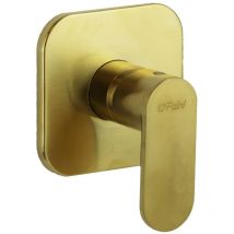 Mezclador de ducha empotrado en color oro cepillado con placa 115x115 mm Paini Domus 18PJ690 1 Salida - Oro cepillado