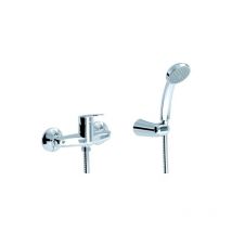 Eurorama - Mezclador de ducha exterior con teleducha y flexible de 1,50 m en latón cromado Reno23