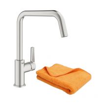 Grohe - Grifo de cocina monomando de caño alto Start 2021 Supersteel + microfibra