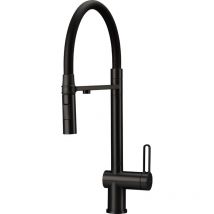 Deante - Mezclador de fregadero de cocina con función de agua purificada de 3 vías en negro mate magnetic BRMN75M Negro mate