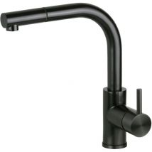 Pollini Acqua Design - Mezclador de fregadero de cocina de acero inoxidable color bronce con ducha extraíble Pollini NF0004B Gunmetal