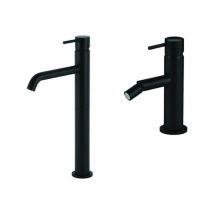 Gattoni Rubinetteria - Mezclador de lavabo alto y bidé en negro mate Gattoni Easy KITEASYNO2
