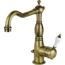 Nice Rubinetterie - Mezclador de lavabo de color bronce antiguo Nice Funny 60600017BB Bronce - Desagüe automático 1'1/4