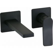 Paffoni - copy of Mezclador de lavabo de pared con 2 placas de 70x70 mm Tilt TI104..70-TI105..70-TI106..70 Negro mate - 240 mm
