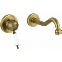 Nice Rubinetterie - Mezclador de lavabo de pared con caño de 20 cm, color bronce Nice Funny 600010BB Bronce - Bronce