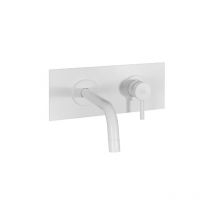 Paffoni - Mezclador empotrado para lavabo blanco mate con caño l. 248 mm Light serie LIG106BO Cromado - Latón