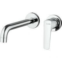 Piralla - Mezclador de lavabo de pared sin placa en latón cromado Iceberg 0IC00497A22 Cromo