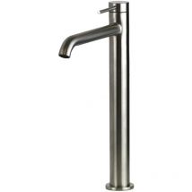 Ponsi Rubinetteria - Mezclador de lavabo tipo alto en acero aisi 316 Ercos Stilox BTSTLXLA03 acero inoxidable cepillado