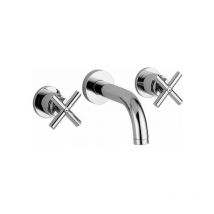 Paffoni - Grifo para lavabo de pared con 3 orificios a batería Quattro QTV008CR 245 mm