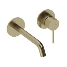 Mezclador de pared loop en oro cepillado Dorado