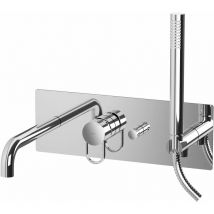 Mezclador de pared para bañera con 2 salidas y caño de 202 mm de largo Paffoni Joker JK001CR Cromo