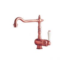 Mezclador de fregadero retro, caño estilo cobre antiguo