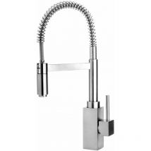 Paini France - Mezclador de fregadero de cocina con caño de resorte Paini Dax 84CR556 Cromo