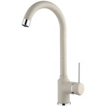 Piralla Rubinetteria - Mezclador monomando para fregadero de granito avena con caño alto regulable Piralla Lion 0LI20104A21 Avena Granito