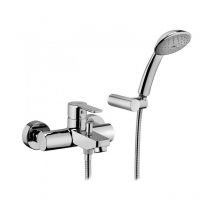 Mezclador externo para bañera con soporte articulado a pared y flexible cromado Paffoni Red
