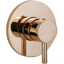 Paffoni - Monomando ducha empotrado placa color oro rosa ø 110 Light LIG011ROSE Oro Rosè - 1 Salida