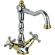 Paffoni - Monomando lavabo con caño orientable en color cromo-oro Belinda FBLV075CO Cromo / Dorado
