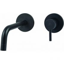 Paffoni - Monomando mural de lavabo negro mate, caño 245 mm Light LIG007NO70 Negro mate - 245 mm
