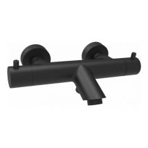 Mezclador termostático externo para bañera serie Light LIQ022NO de Paffoni Latón - Negro mate