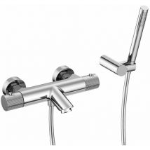 Paini France - Mezclador termostático de ducha externo con juego de ducha Paini Grip 7GCR105TH Cromo