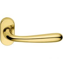 1/2 maniglia porta blindata rosetta ovale goccia Dx ottone lucido