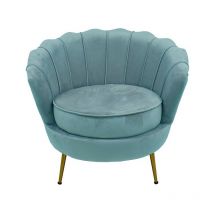 Maestro Ferretero - mf - Sillón de Diseño Modelo rosmari, Tapizado Velvet turquesa. 74 x 80 x 76 cm