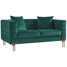 Maestro Ferretero - mf - Sofá de Diseño Modelo larios, 2 plazas, tejido Velvet verde oscuro 42. 84 x 157 x 71 cm