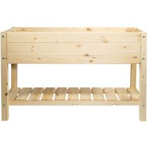 Mgc24 - Hochbeet Massiv l 118x40x78cm Kiefernholz natur