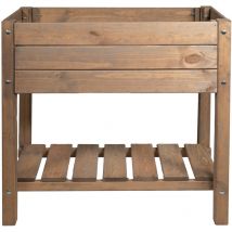 Mgc24 - Hochbeet Massiv s 79x40x78cm Kiefernholz dunkelbraun