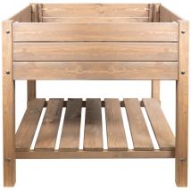 Mgc24 - Hochbeet Massiv xl 79x79x78cm Kiefernholz dunkelbraun