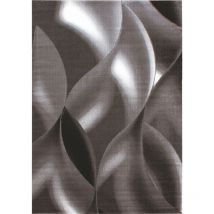 Plus - mia - Tapis à vagues abstrait (Marron - 80x300cm)