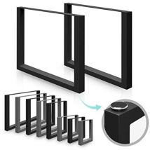 MIADOMODO Patas de Mesa - Estilo Industrial, Forma Rectangular, 60 x 72 cm, con Protección para Suelo y Tornillos, Acero, Negro - Piernas para Mesa