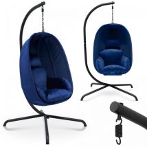 Miadomodo - Silla Colgante - Huevo, con Cojines, Soporte, Marco de Acero, uv Resistente, Carga Máxima 160kg, Azul - Sillón Colgante para Jardín,