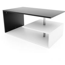 Miadomodo - Tavolino Salotto - 90 x 50 x 41 cm, con Ripiani, Rettangolare, Moderno, Bianco/Grigio - Coffee Table, Tavolino Contenitore, Tavolo