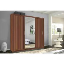 Miami 3 Door Sliding Wardrobe with Mirror 250cm - Walnut