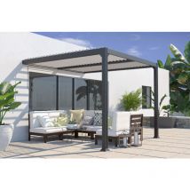 Couleurs Du Monde - Miami - Pergola Adossee Bioclimatique 3X3M En Aluminium