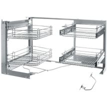 Bastidor extraíble Evona con cestos cromados – Módulo 900 mm – Instalación derecha – Cierre amortiguado