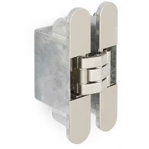 Bisagra invisible ktwist k2000 niquel satinado autocerrante. reversible. 160x75mm.