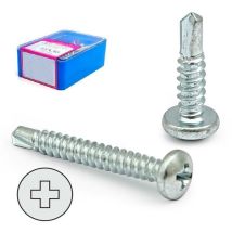 Caja tornillo broca cabeza alomada din 7504-n cincado larg.r/chapa 13mm ø rosca chapa 3.9mm