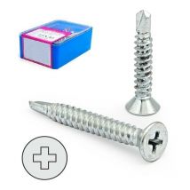 caja tornillo broca cabeza plana din 7504-p cincado larg.r/chapa 16mm ø rosca chapa 4.2mm