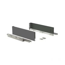 Herrajes Alk - cajón qube push extracción total acabado antracita h90, h120, h185 medida cajón 450 altura cajón h185