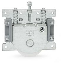 Jgo.2carros roncade zincado p/pta.corredera (2 carros + 1 freno + 1 prisionero)