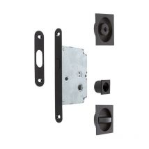 Kit cierre puerta corredera cuadradas negro 56x56 exterior, d48 interior.