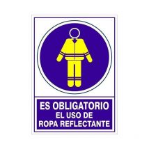 Señal 697 plas.345x245''obl.ropa reflect'' es obligatario el uso de ropa reflectante