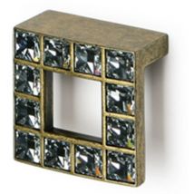 Sicashop - tirador zamak cristal swarovski 49x49mm. elegir acabado. acabado antica firenze