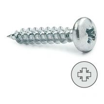 Tornillo rosca madera cabeza redonda poz largo 25mm diámetro 3.5mm (caja 1000)